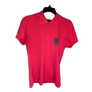 Under Armour Wounded Warrior Project Pink Polo Shirt Women's Sz Med SemiFitted